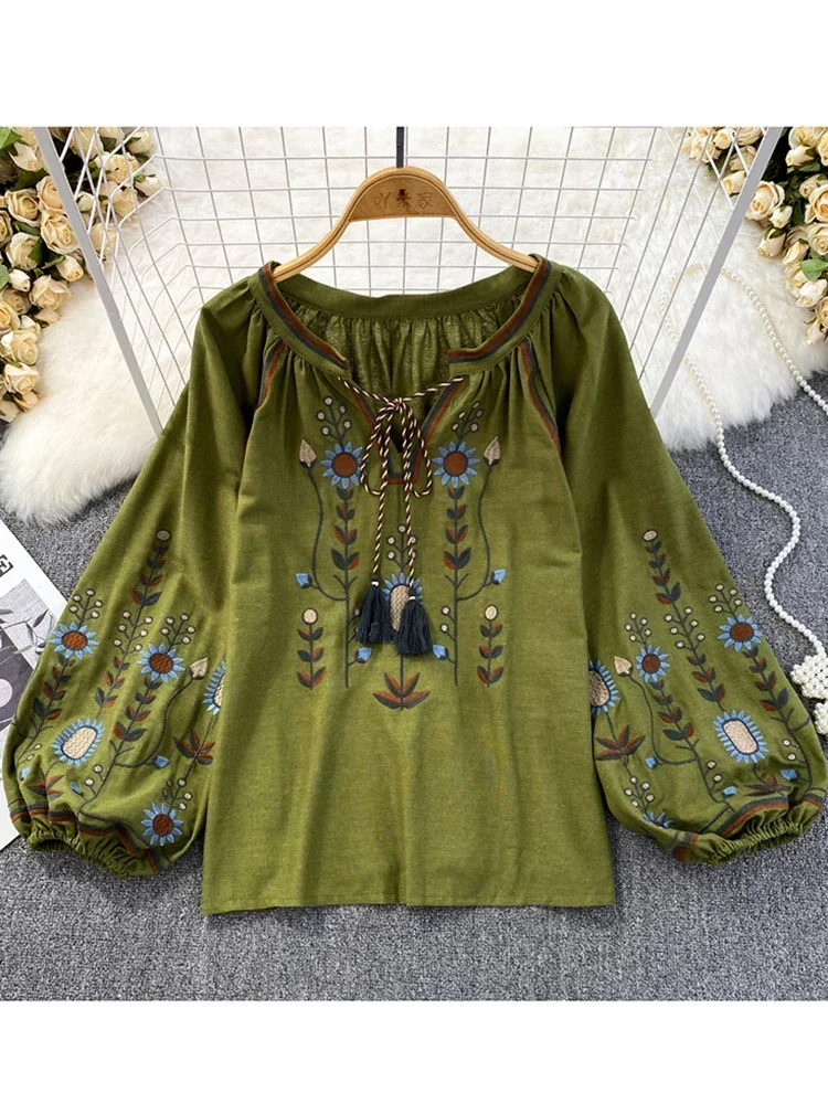 Ethnic Fashion Clothing - Vrouwen Lente Blouse Etnische Stijl Retro