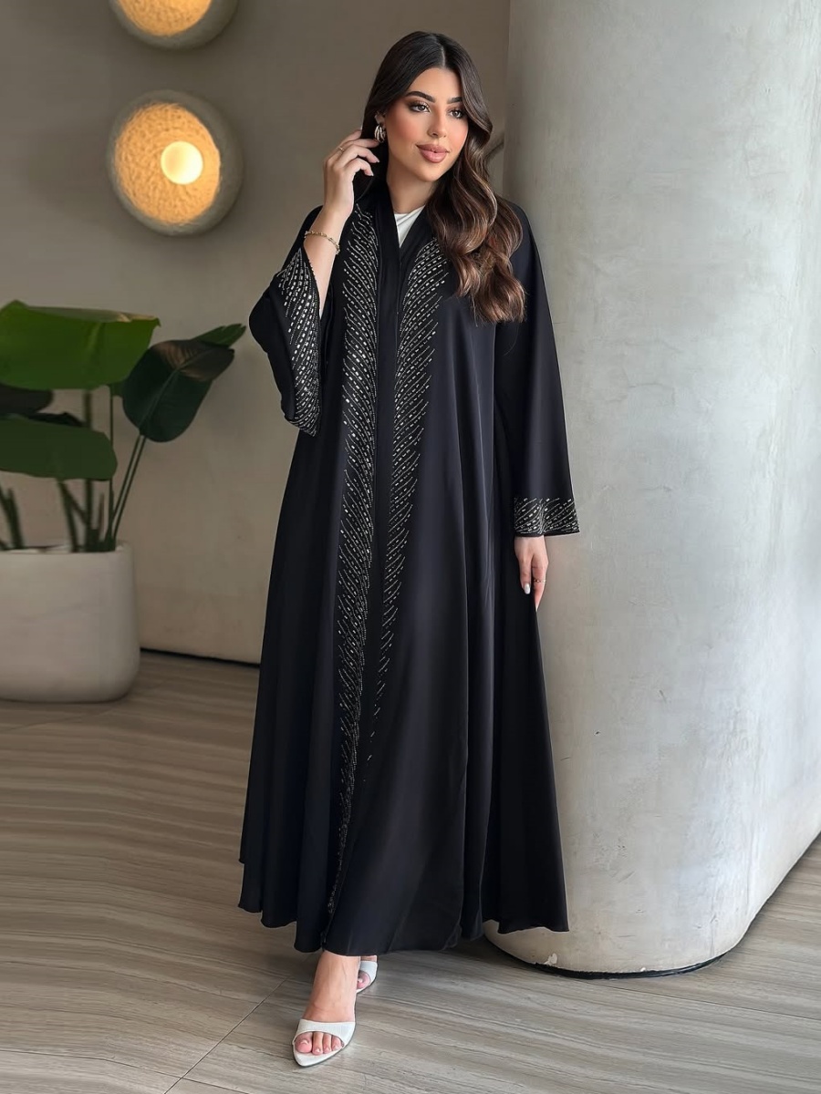 Abaya Modest Wear - Moslimvrouwen Dubai Abaya Luxe Hotfix Strass